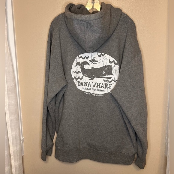 NEW Dana Wharf Whale Watching Unisex Hooded Sweatshirt size XL Gray - Picture 3 of 5